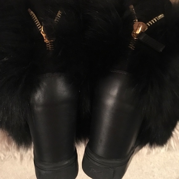 Giuseppe Fur-Trim Wedge Sneakers - Picture 3 of 8